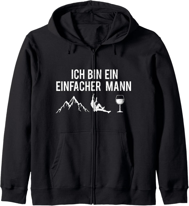 Ich Bin Ein Einfacher Mann Berge Kletterer Kletter Wein Kapuzenjacke