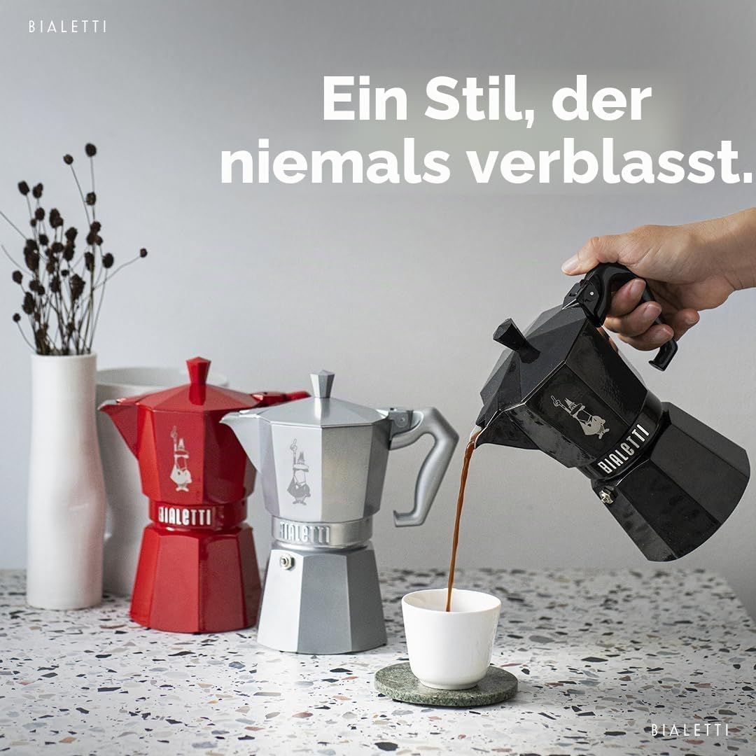 - 0009065 - bialetti 3 tazze Schwarz, 3 tazze Schwarz