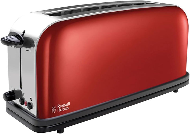 Russell Hobbs Toaster Langschlitz Colours+ rot, extra breite 1 Langschlitzkammer, 6 einstellbare Brä