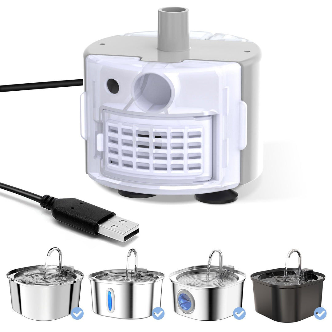 PEKTACO Cat Wasserbrunnen Ersatz-Wasserpumpe für 3,2 l / 3,061.7 g automatischen Edelstahl-Haustierb