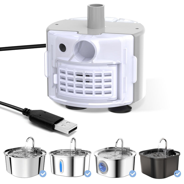 PEKTACO Cat Wasserbrunnen Ersatz-Wasserpumpe für 3,2 l / 3,061.7 g automatischen Edelstahl-Haustierb