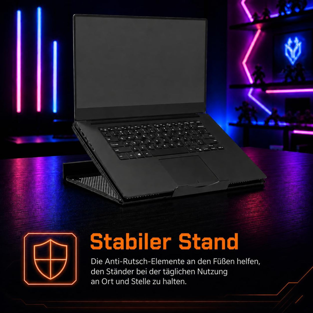 KRUX Laptop Stand, universeller Laptopständer, komplett aus Metall, Gute Belüftung des Notebooks, Ve