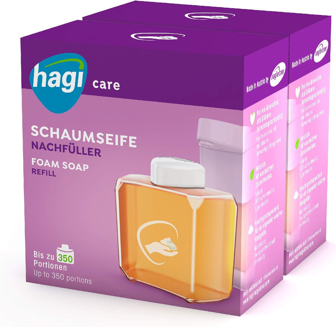HAGI Schaumseife: Nachfüllpackung für den automatischen Schaumspender (Doppelpack 2 x 180 ml) 180 ml