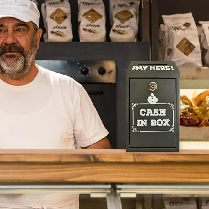 Spendenbox abschliessbar, Briefkasten mit Schlüssel Metall Geldkassette Abschliessbar für Zuhause Bü
