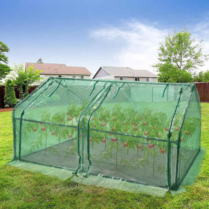 NAIZY Gewächshaus 180x90x90cm Kleinnes Zimmergewächshaus Tomaten Foliengewächshaus Verzinktes Rohr A