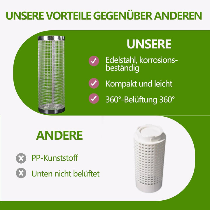 2 Packung Unterirdische Wurm Kompostierbestand - Kleine Runde Metall Edelstahl Komposter für Familie