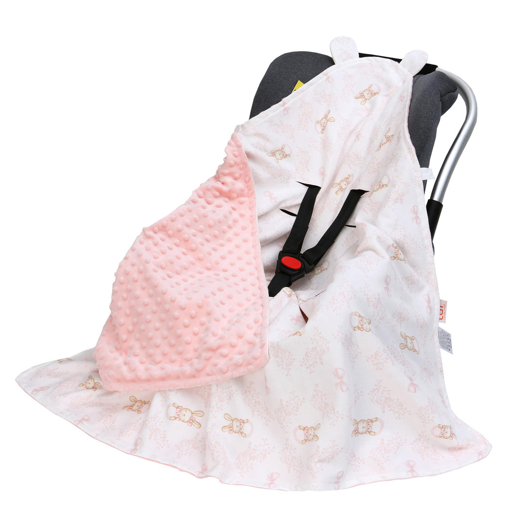 LAT Baby Einschlagdecke Babyschale, Decke Kinderwagen 90x90cm, Baumwolle Universal Babydecke Doppels