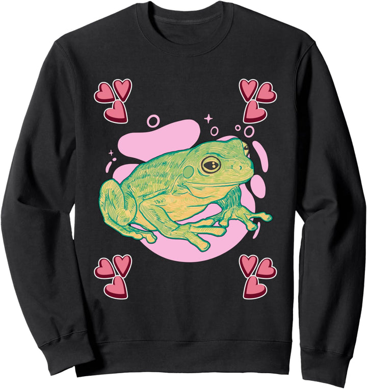 Damen Frosch Zeichnung Mädchen Frosch Sweatshirt