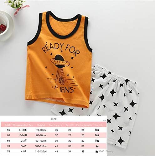 8er Pack Baby Kinder Outfit Set, Ärmelloses Baumwoll Weste + Shorts, Cartoon Print Jungen Mädchen 3