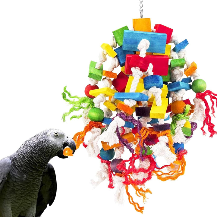 MQUPIN Grosses Papagei Spielzeug Vogelspielzeug,Stark Kauendes Spielzeug Für Papagei100% Natürliche