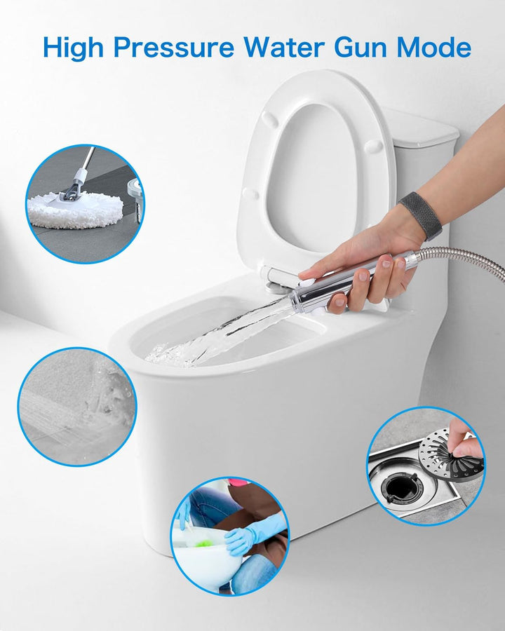 Duschkopf, 6 Strahlarten Wassersparend, Duschbrause Handbrause, Shower Head, Silber