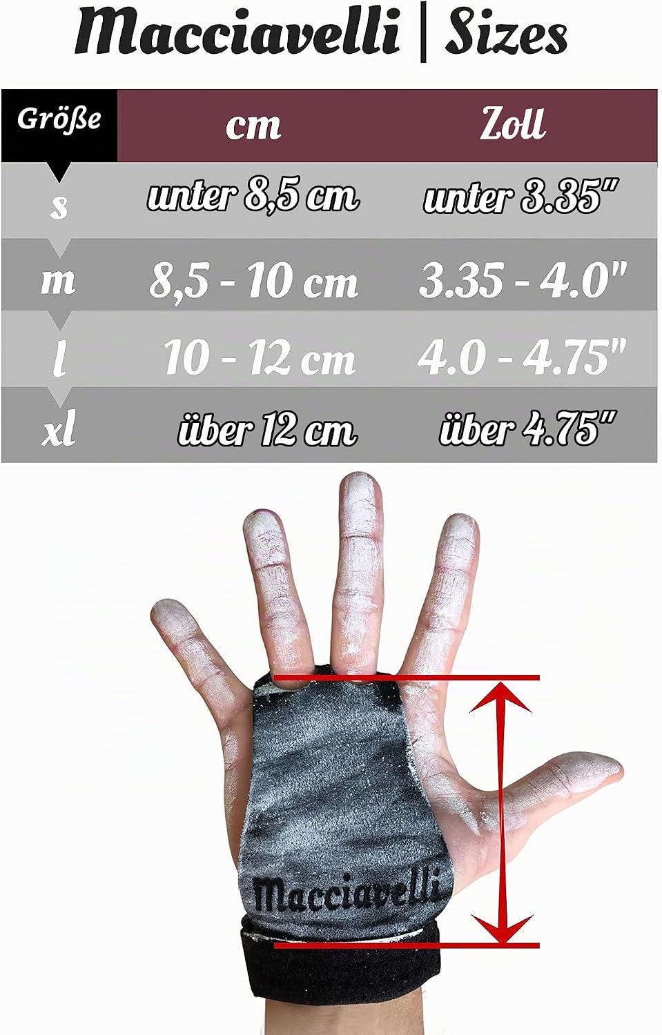 MACCIAVELLI Pull Up Grips, Hand Grips für Calisthenics, Cross Training, Gymnastik, Turnen - Alternat