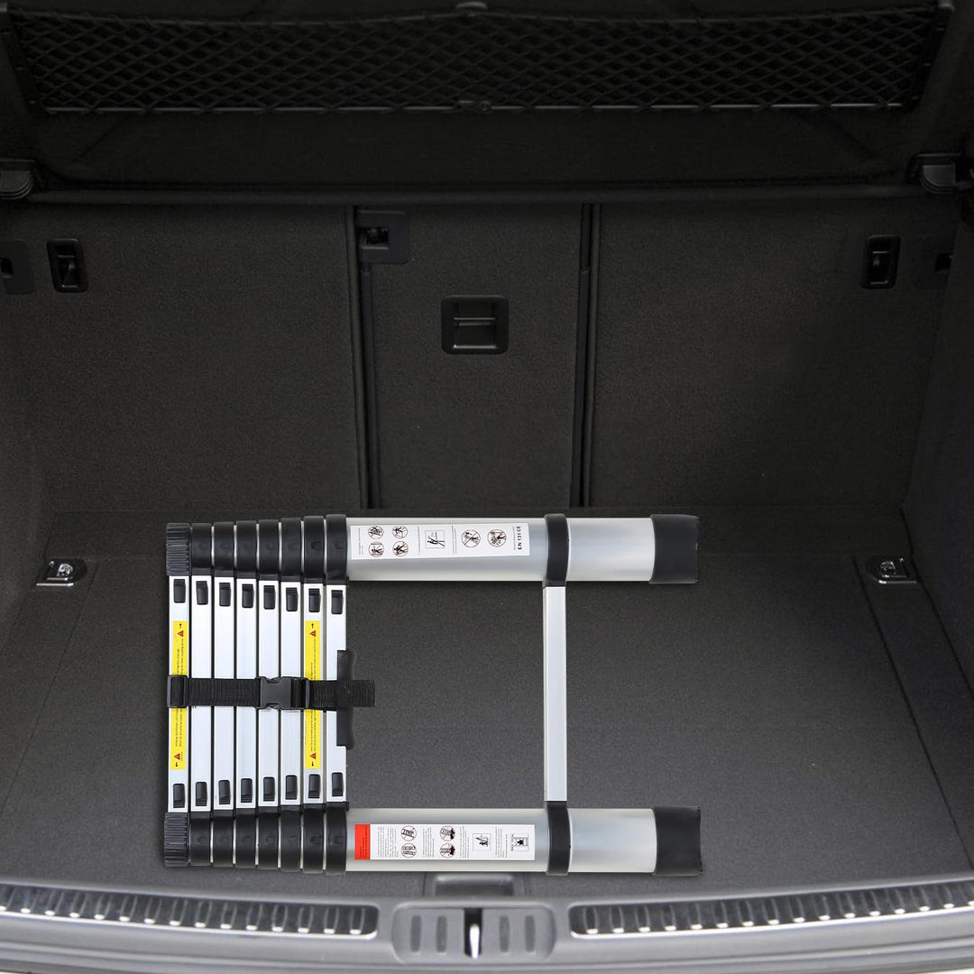 Eulenke 3,2M Teleskopleiter - Rutschfester Aluminium Multifunktionsleiter - Stehleiter mit 2 mit Abn