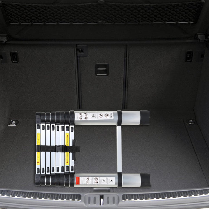 Eulenke 3,2M Teleskopleiter - Rutschfester Aluminium Multifunktionsleiter - Stehleiter mit 2 mit Abn