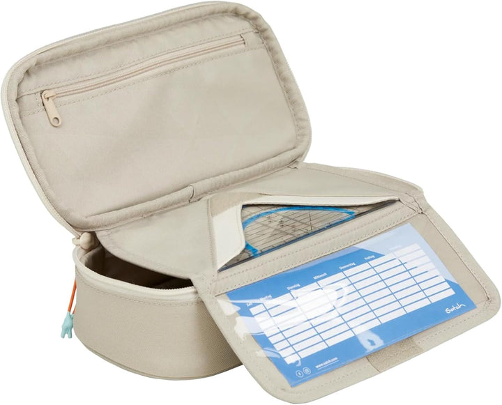Satch Schlamperbox extra gross inkl. Trennfach Reissverschlussfach Stiftehalter Geodreieck Sichtfens