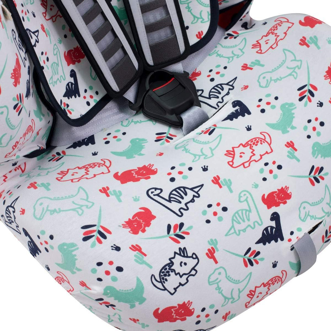JYOKO Kids Bezug für Autositz kompatibel mit Romer Advansafix, Evolva IV M, aus Baumwolle (Dino Part