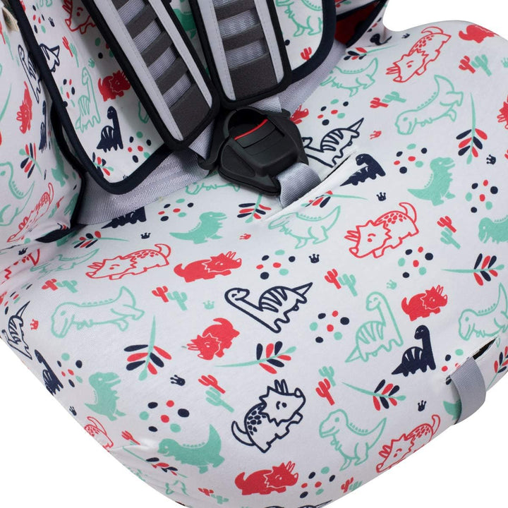 JYOKO Kids Bezug für Autositz kompatibel mit Romer Advansafix, Evolva IV M, aus Baumwolle (Dino Part