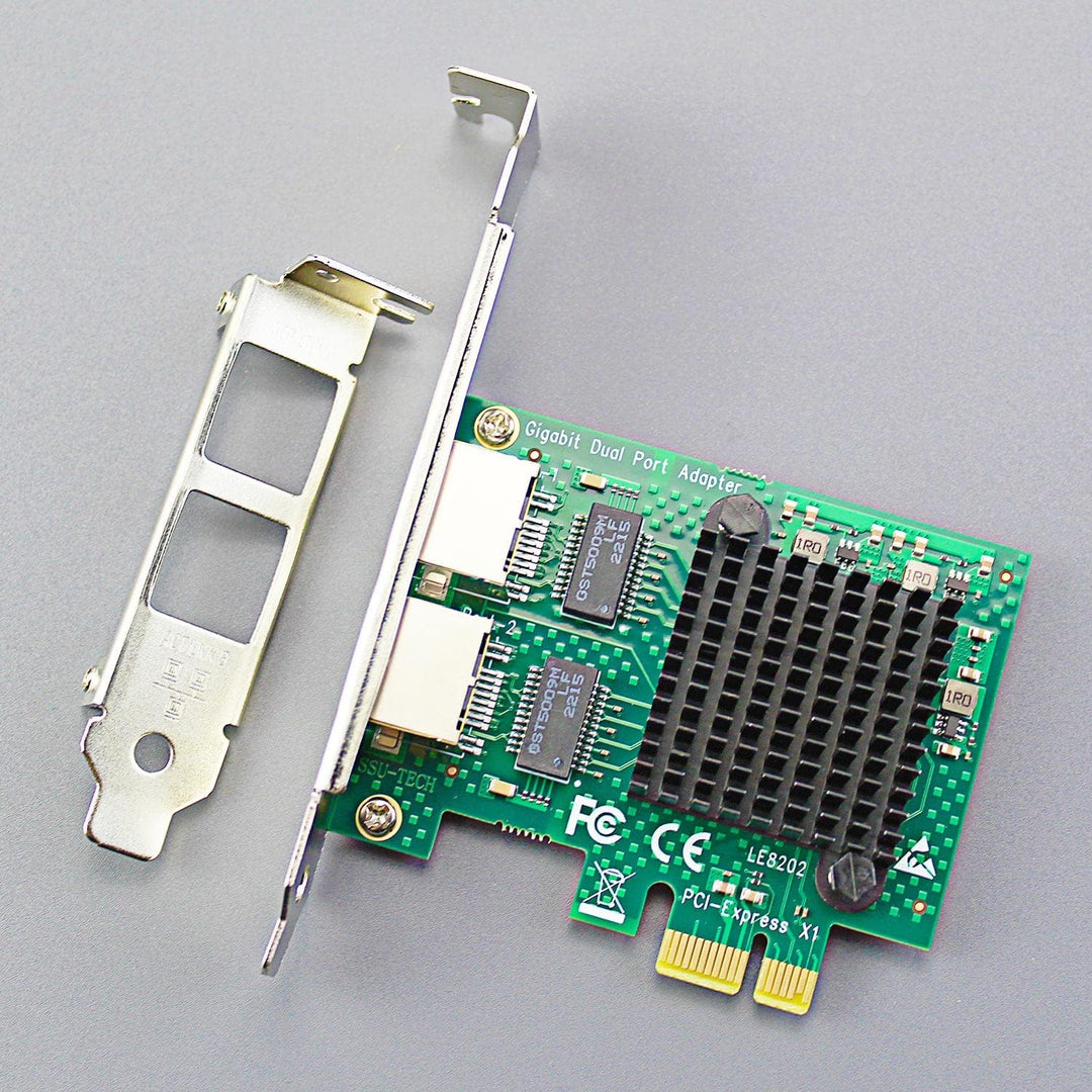 GLOTRENDS LE8202 2-Port Gigabit PCIe Ethernet Netzwerkkarte, 2 x RTL8111H Chip, 2 x RJ45 LAN Port, P