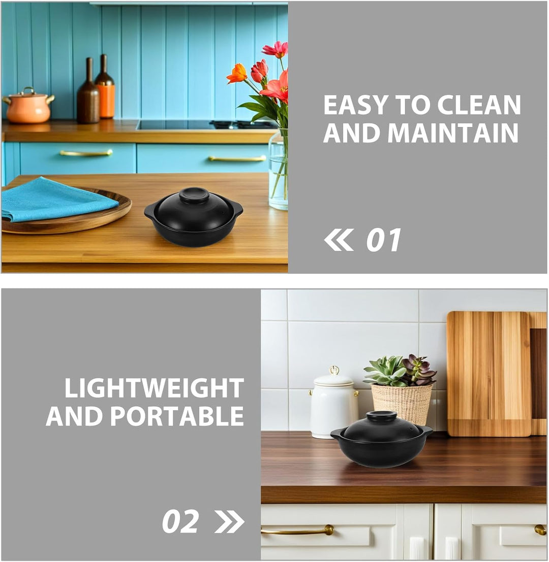 MAGICLULU Tontopf Zum Kochen Mit Deckel Terrakotta-Auflaufform Für Koreanisches Tonkochtopf Für Reis
