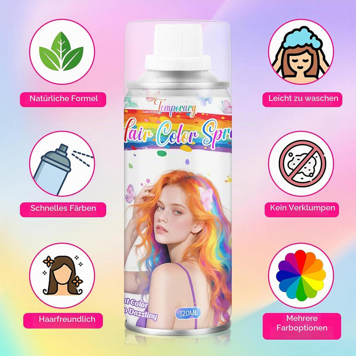 Lila Temporäres Haarfärbespray für Kinder &amp; Frauen - Waschbare Haarfarbe für Ansatzberichtigung, Nic