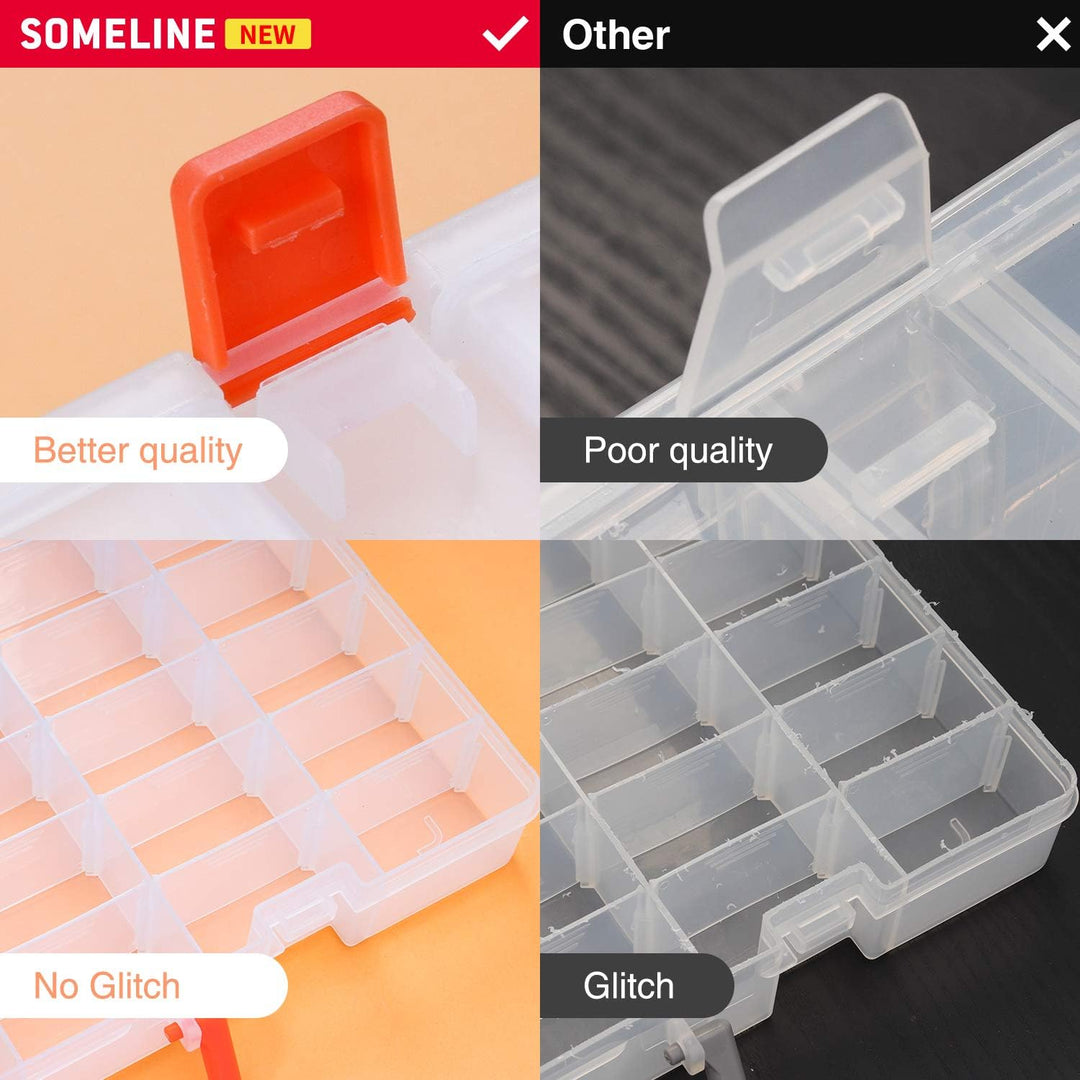 SOMELINE® Sortimentskasten mit 48 Fächern | Stabile Sortierbox für Schrauben, Kleinteile, Klein- und