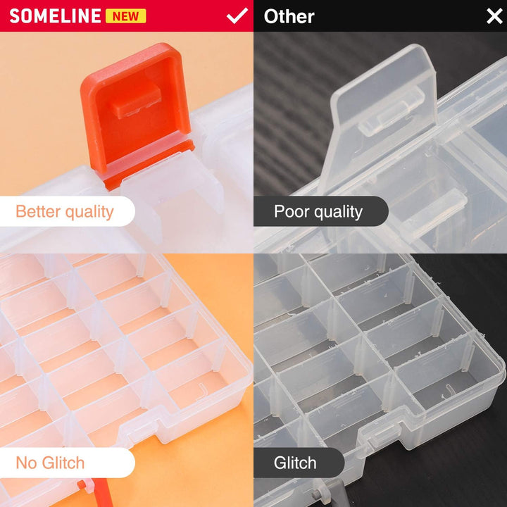 SOMELINE® Sortimentskasten mit 48 Fächern | Stabile Sortierbox für Schrauben, Kleinteile, Klein- und