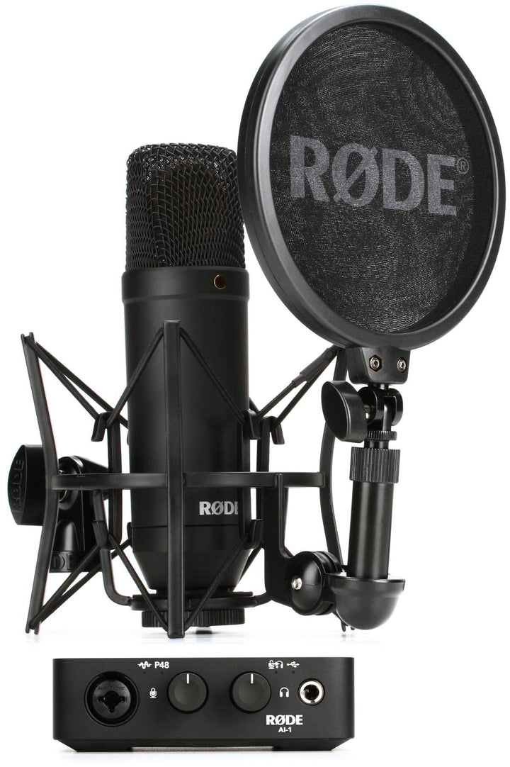 RØDE Komplettes Studio-Kit mit NT1 Kondensatormikrofon und AI-1 Audio-Interface für Musikproduktion,
