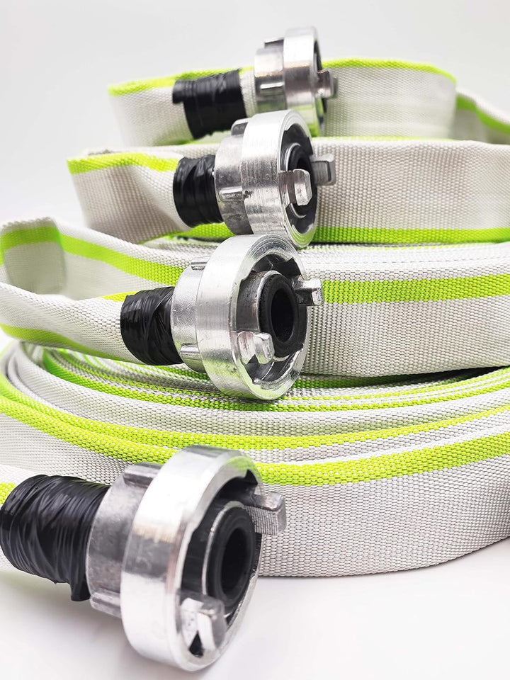 D-25 | 1 Zoll | 30 Meter Schlauch mit Storz-Kupplungen Bauschlauch Industrieschlauch Flachschlauch W