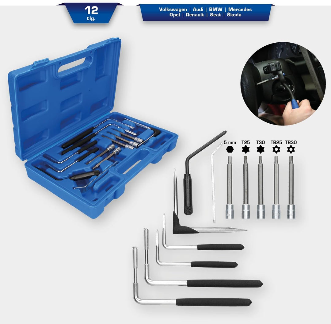 BRILLIANT TOOLS BT511150 Airbag-Demontage-Satz, 12-tlg [Powered by KS TOOLS]