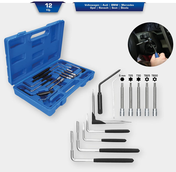 BRILLIANT TOOLS BT511150 Airbag-Demontage-Satz, 12-tlg [Powered by KS TOOLS]