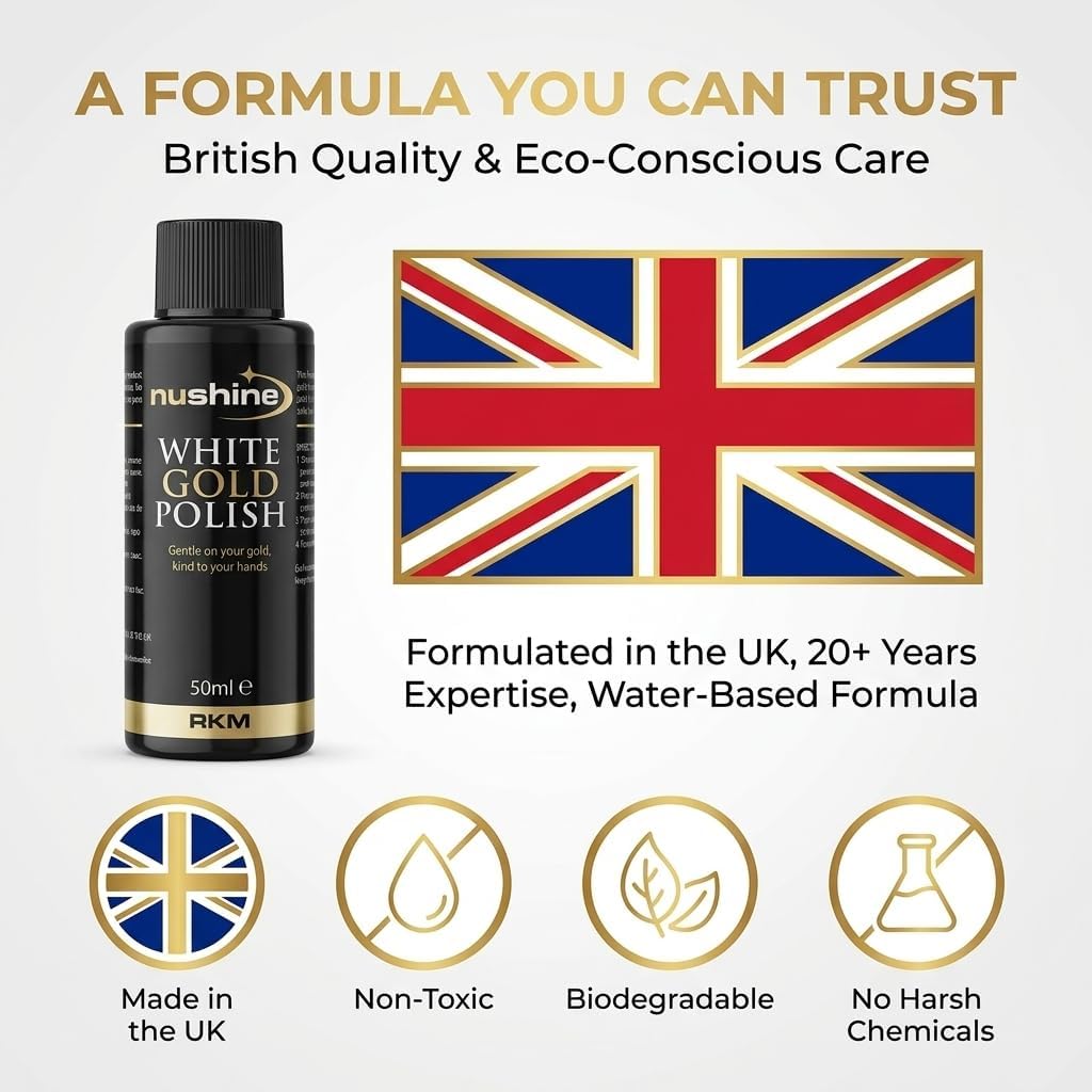 Nushine White Gold Polish 50ml - eco-friendly formulation by Nushine Weissgoldpolitur 50 ml (1er Pac