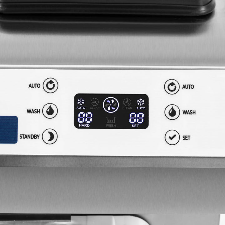 Royal Catering Softeismaschine 16 l/h 1350 W 14,2 L 2 Sorten + Mischung für Eiscreme und Sorbet LED-