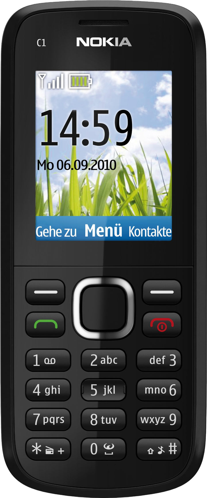 Nokia C1-02 Handy (Ohne Branding, 4,6 cm (1,8 Zoll) Display, Bluetooth) schwarz, schwarz