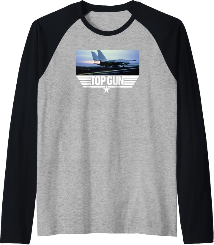 Top Gun Danger Zone Screen Clip Logo Raglan