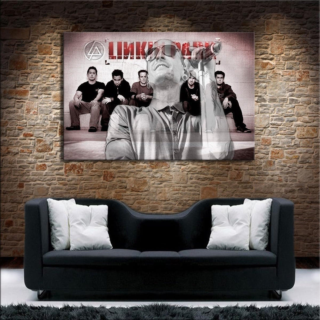 Myartstyle - Bilder Linkin Park Band 70 x 50 cm Leinwandbild XXL - Wandbild 1 Teilig - Gerahmter Kun