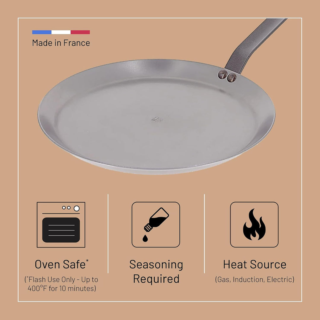 De Buyer - Crêpe-Pfanne MINERAL B aus Eisenstahl -24 cm Durchmesser - 5615.24