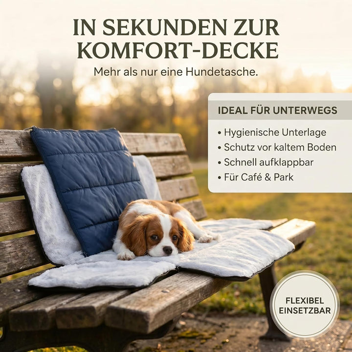 3-in-1 Hundetasche für kleine Hunde 10kg – Hundetragetasche, mobiles Kuschelnest &amp; Reisedecke – Trag
