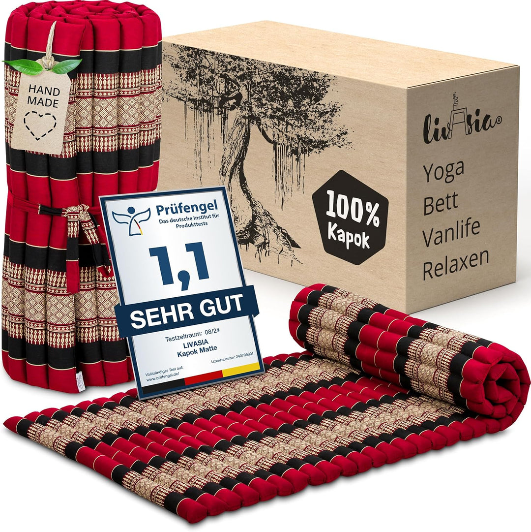 livasia Rollmatte Rollmatratze L-200x110x4,5cm, Gästebett Gästematratze 1 Person, Reisebett Kofferra