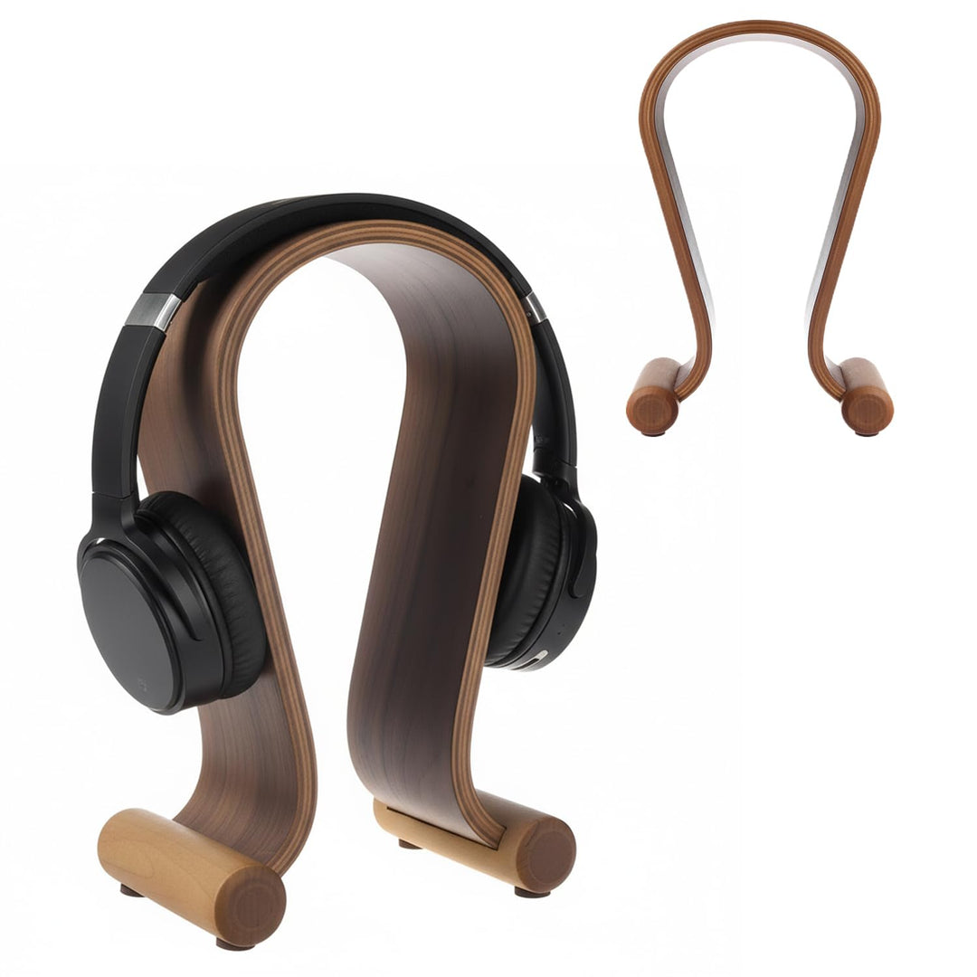 Maclean MC-815 Kopfhörerständer aus Holz | Universal Halter für Over-Ear Headsets | Stabil & Dekorat