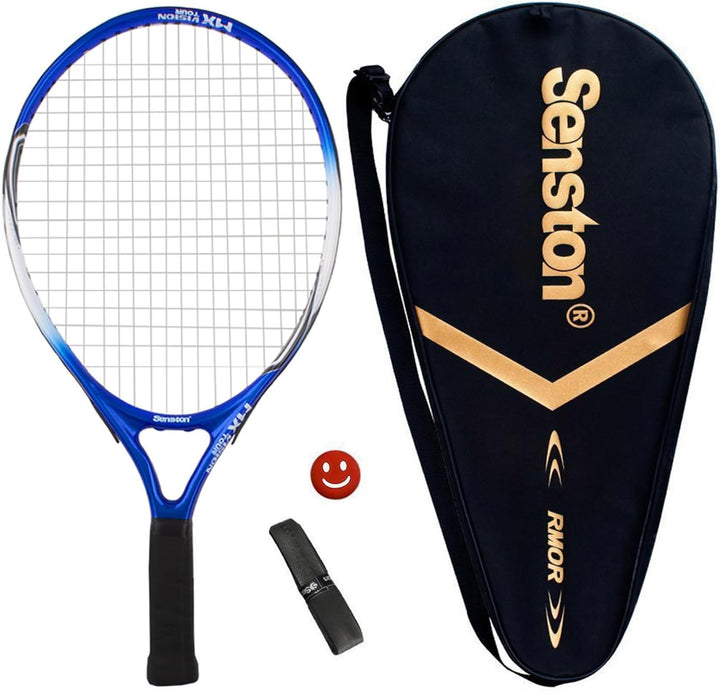 Senston Tennisschläger 19/23/25 One-Piece-Design Tennis Schläger Set mit Tennistasche,Overgrip,Vibra
