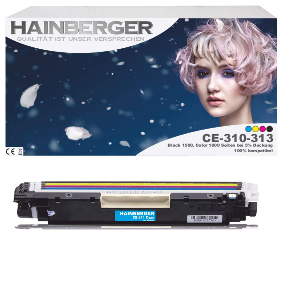 4x Toner für HP CE310a CE311a CE312a CE13a 1x BK + je 1x C, M, Y BK, kompatibel zu 126A