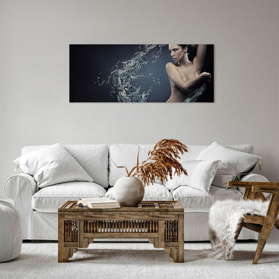 Panorama Bilder auf Leinwand 100x40cm Leinwandbild Weiblich modell posieren schön Gross Wanddeko Bil