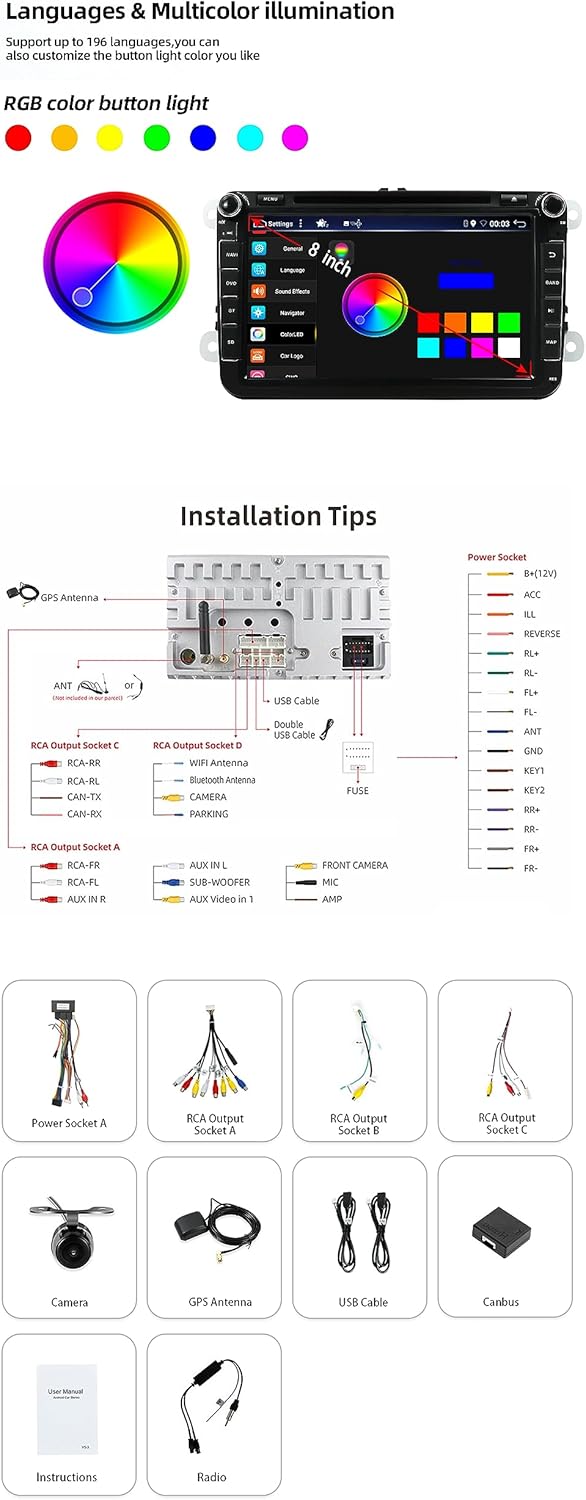 JOYX Autoradio Android 10 Passt für VW Passat/Golf/Skoda/Seat -【2G+32G】- Rückfahrkamera Canbus KOSTE