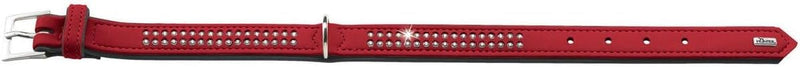 HUNTER SOFTIE DELUXE Hundehalsband, Kunstleder, glitzernde Strasssteine, 45 (S), rot 45 (S) rot, 45