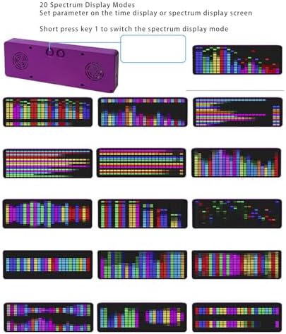 Audioanzeige mit Rhythmus-Lichtpegel, 20 x 7-Farben-RGB-LED-Anzeigen, 384 LEDs, 16x24 Segmente, dyna