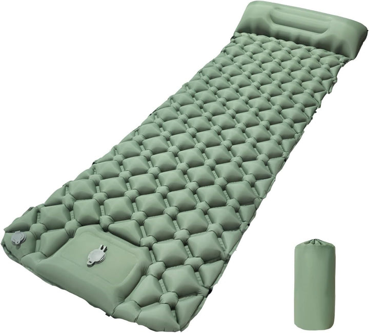 Isomatte Camping Matratze,Isomatte Ultraleicht für Outdoor,Kleines Packmass mit Fusspressepumpe und