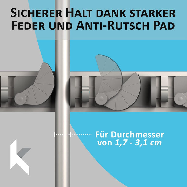 Platzsparender Gerätehalter [2er Set] - Aluminium-Profil mit 4 individuell positionierbaren Halterun