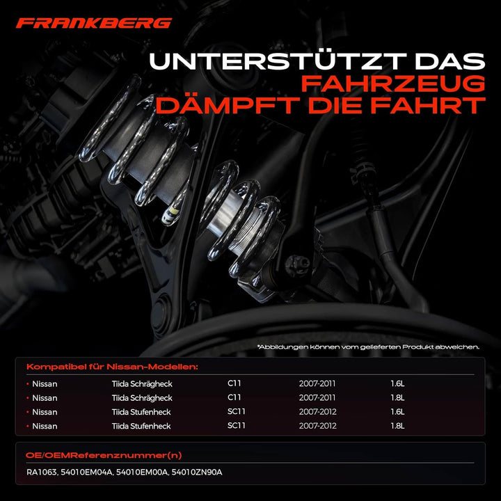 Frankberg 2x Federn Fahrwerksfeder Vorderachse Kompatibel mit Tiida Schrägheck C11 1.6L 1.8L 2007-20