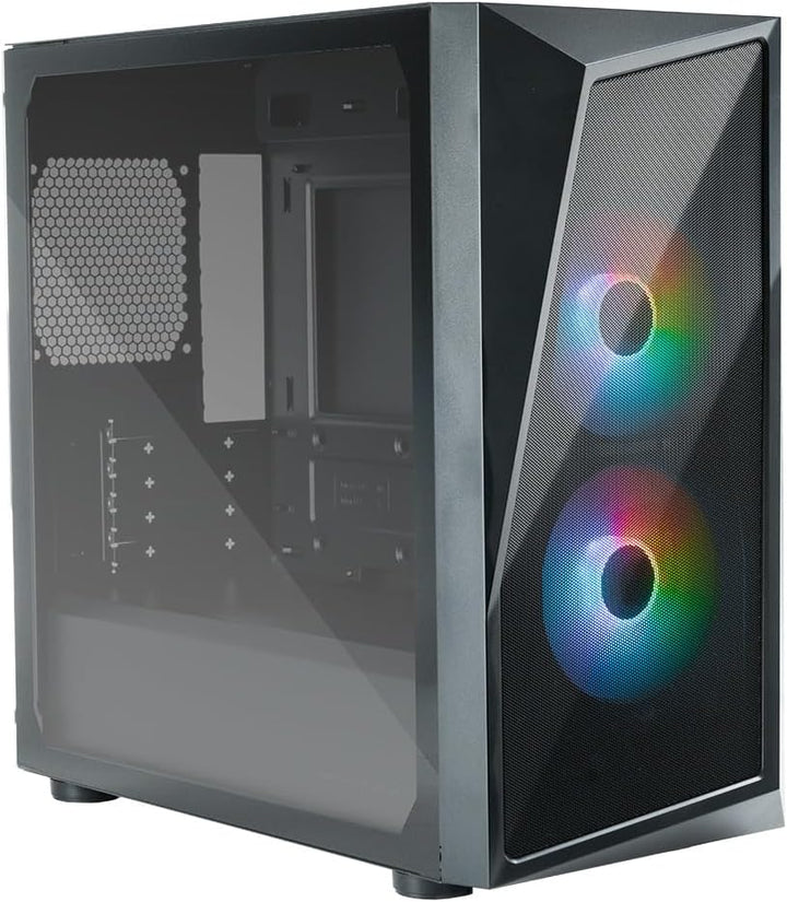 Cooler Master CMP 320 PC-Gehäuse – Mini-Tower-Gehäuse mit 2 x 120-mm-ARGB-Lüftern,Micro-ATX,Seitenwa