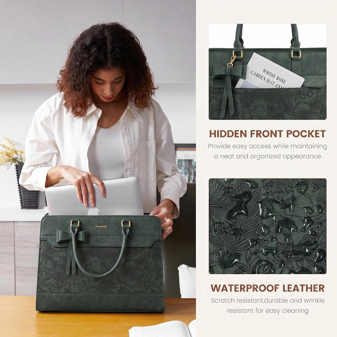 LOVEVOOK Handtasche Damen Gross, 15,6 Zoll Laptoptasche Arbeitstasche Elegant Uni Tasche Schultasche